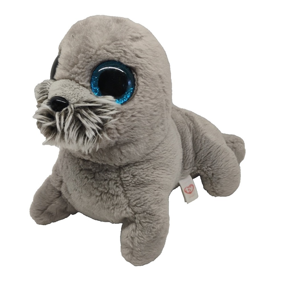 Ty Beanie Baby Babies VelveTy WIGGY The Grey Seal 8" Plush Animal Toy